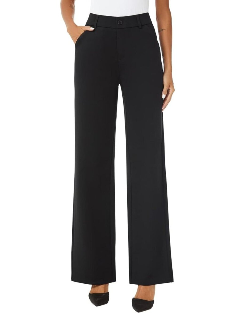 High Waist Wide Leg Trousers | Casual Slacks with Pockets | Chic Dress Pants